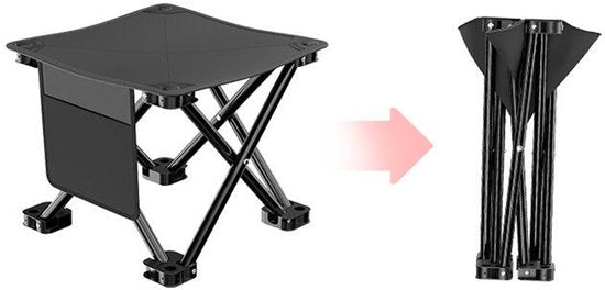 Mazar Opvouwbare Kampeerstoel – Extra Grote Vouwstoel voor Camping & Picknick – Zwart – Inclusief Opbergtas – 33x33x33cm – Waterafstotend & Lichtgewicht