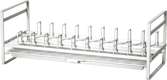 Multifunctioneel Metalen Afdruiprek met Opvangbak - Wit