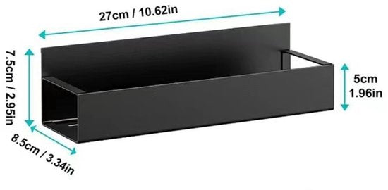 4-in-1 Magnetisch Kruidenrek Set – RVS – Perforatievrij – Wandmontage – Zwart – Keuken Organizer