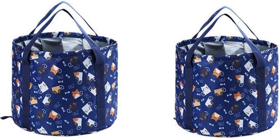 TDR - Opvouwbaar waterdichte bad - geschikt voor voetenbad / kleren wassen / etc - 21L - Marineblauw