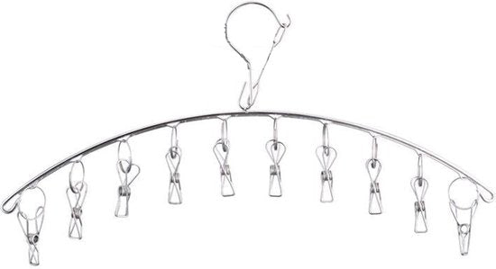 3x RVS Sokkenrek en Ondergoed Droger met 10 knijpers