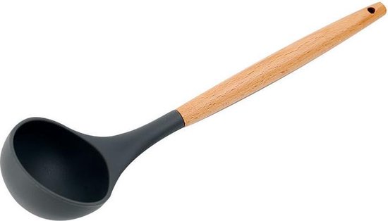 TDR - Kookgerei set met Houder 11-delig - Hout met Siliconen - grijs