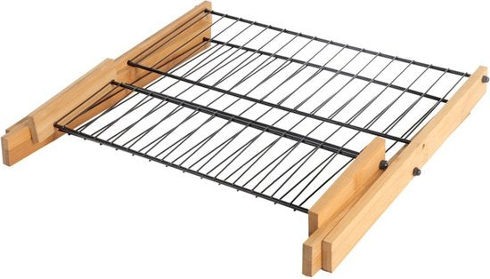 Opvouwbaar bamboe-metalen afdruiprek - zwart