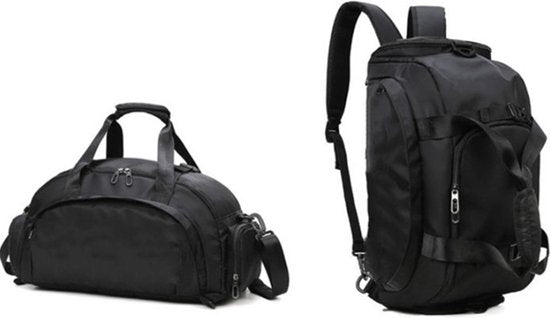 Luxe sporttas met schoenenvak- reistas-Weekendtas -Waterafstotend-zwart