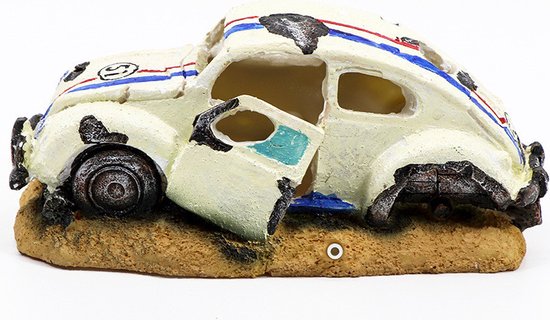 Verzonken Auto Aquariumdecor - Natuurgetrouw 17x9x8cm