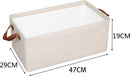 2 stuks Duurzame Katoen-Linnen Opbergbox met Stalen Frame - 25L - Opvouwbaar en Stapelbaar - Ideaal voor Kleding en Speelgoedopslag 47x29x19 cm