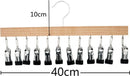 2 stuks Luxe Houten Sokkenhanger met 12 Knijpers- Kledingdroger -Perfect voor Luchtdrogen