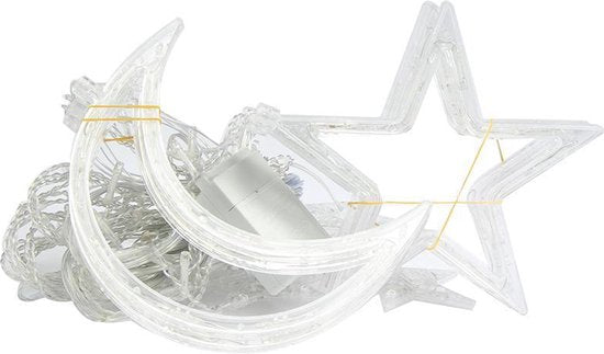 Sterrenhemel - Lichtketting met maan en sterren versiering - Warm licht - 1.5M snoer - 220V