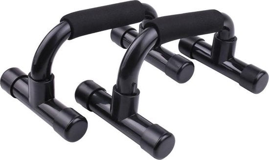 TDR - Fitness set 7-in-1 - Ab roller | Buikspiertrainer | Stretchband | Trainingswiel | Opdruksteunen | Push-up bars | Springtouw | Fitnessmat | Kniemat| Sportset | Thuis fitness - Zwart