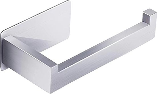 Toiletrolhouder zonder boren - Zelfklevend - RVS - Met plaks