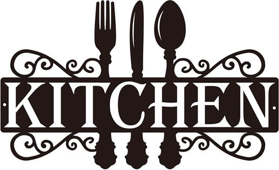 Unikorf Metaal Wandsculptuur Keuken & Woonkamer 35,5x21,5CM