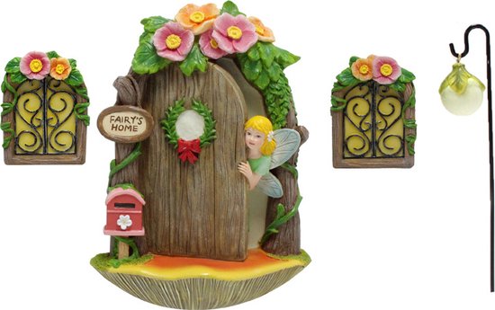 4-delige lichtgevende feeënhuisjes boomhanger set