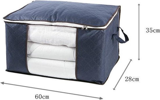 4 Stuks Opbergtas voor Kleding / Dekbed / Tuinkussens - Non-wovens / Vezelvlies - Set van 4 stuks ( 2x 50Liter) - Marineblauw
