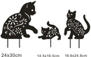 Metalen kattenstaaf - Tuindecoratie - 3 stuks - Hoogwaardig metaal - 28x26 cm, 23x19,5 cm, 16x14 cm