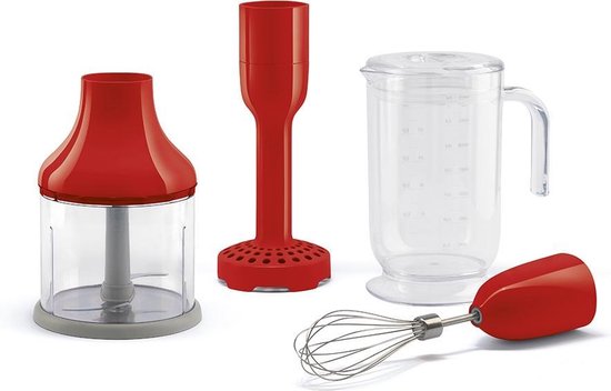 SMEG HBF22RDEU - Staafmixer - Rood - 700W - Met accessoires