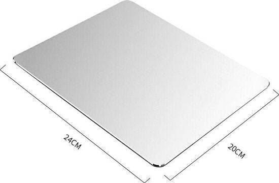 TDR - Muismat | Metaal | Omkeerbaar | 24 x 20 | Zilverkleurig