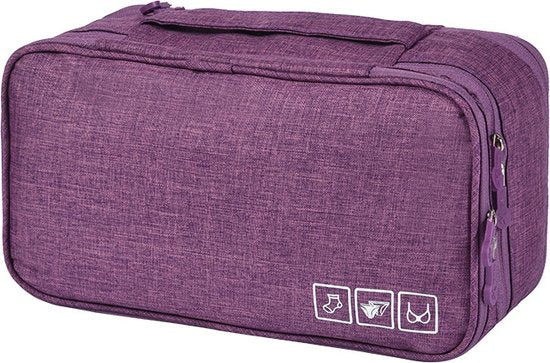Multifunctionele lingerie/ondergoed tas - paars 27x14,5x12CM