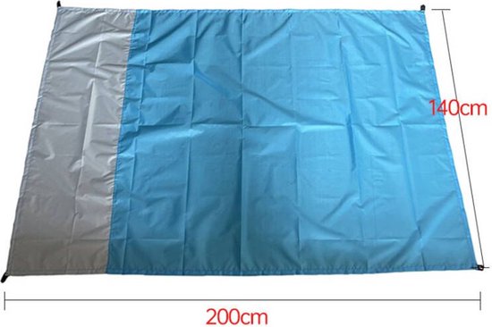TDR-Vochtbestendige strandmat -Picknickmat-Lichtblauw+Grijs 140*200CM