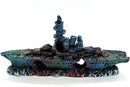 Aquarium decoratie Slagschip 2 Realistische hars ornamenten