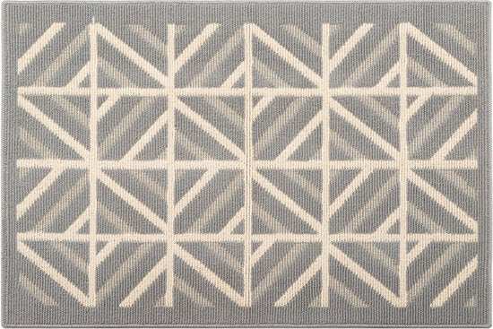 Antislip Deurmat - Geometrisch Patroon - Absorberend en Wasbaar - Ideaal voor Binnen 60X90CM-grijs