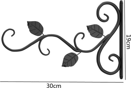Wandhangers voor Bloempotten en Hangmanden– Metalen Sierlijk Bladontwerp – Geschikt voor Binnen en Buiten