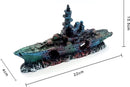 Aquarium decoratie Slagschip 2 Realistische hars ornamenten
