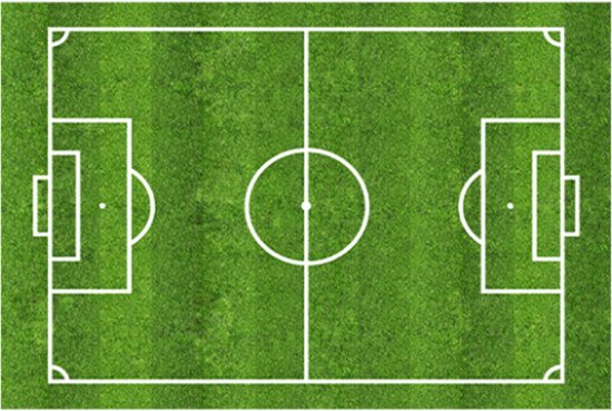 Laagpolig Voetbalveld Speelkleed 163x80cm voor Kinderen