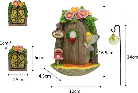 4-delige lichtgevende feeënhuisjes boomhanger set