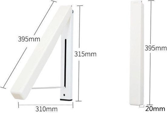 Merkloos inklapbaar kledingrek 31cm wit