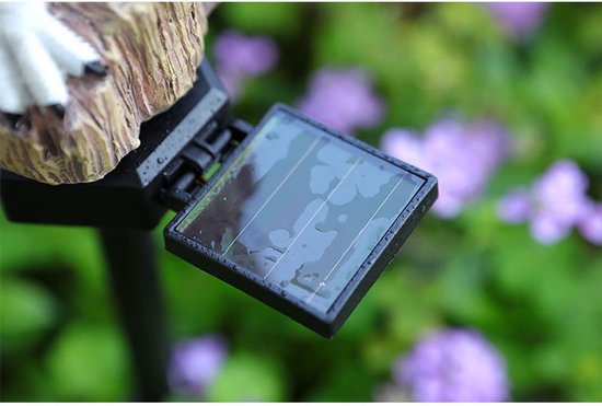 Solar tuinlamp welkomstlamp met vogels, geel 39 cm