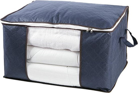 4 Stuks Opbergtas voor Kleding / Dekbed / Tuinkussens - Non-wovens / Vezelvlies - Set van 4 stuks ( 2x 50Liter) - Marineblauw