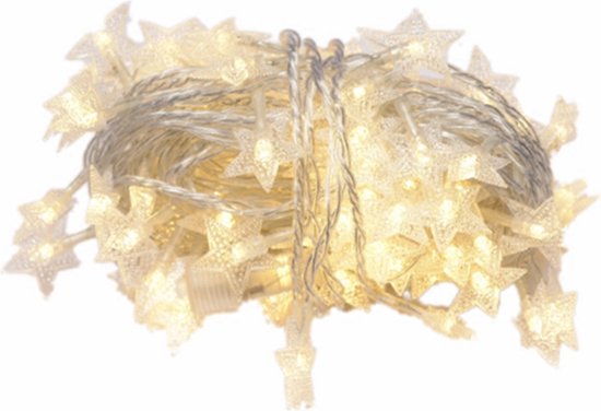 LED-achtergronddecoratie met sterrenslinger- 5 meter 30 lampjes-USB-afstandsbediening-8 knipperende modi-warm wit licht