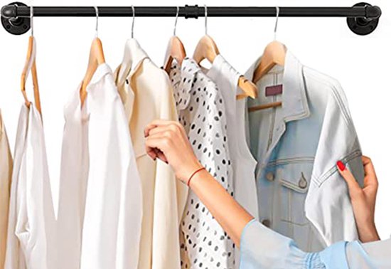 Industriële Metalen Kledingrekken - Draagvermogen 30 kg - Zw