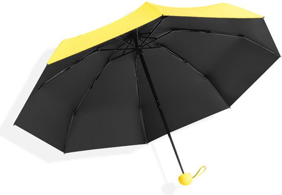 Opvouwbare Paraplu -Windproof-Zonbescherming Anti-Uv UPF50 + met gratis Reisetui-geel