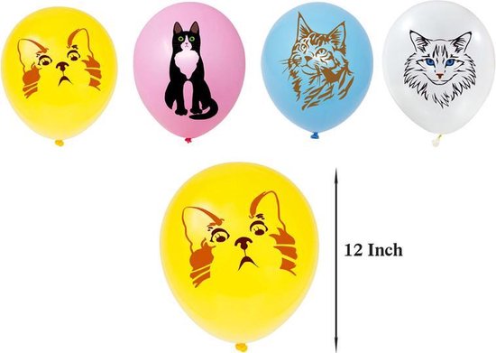 44 delig verjaardagset - Thema: Katten - Versiering voor feestjes, verjaardag