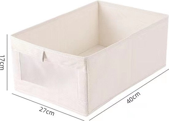 2 Opvouwbare Kleding Opbergdozen met Kijkvenster - Beige