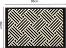 Antislip Deurmat 60x90 cm Zwart - Geometrisch, Absorberend