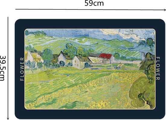Kunstzinnige Antislip Badmat - Vincent van Gogh's "Les Vessenots à Auvers" - Luxe Siliconen Diatomeeënaarde Mat - 39,5x59 cm