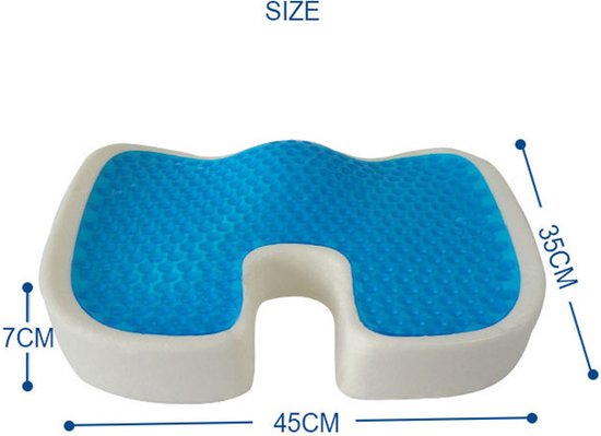 TDR-gelkussen ademend net-inclusief wasbare hoes – zitkussen – Zwangerschapskussen-honingraatstructuur-Zwart 45x35x7cm