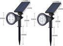 2 Stuks led solar spot light -IP65-voor wandmontage of grondspies-wit licht