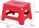 2 Stuks verdikt kunststof opvouwbaar krukje -Lichte Draagbare-Met Antislip Oppervlak-rood 29x22x22cm