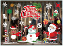 Kerst Raamstickers met Kerstman ,sneeuwvlokken en cadeautjes- Herbruikbaar & Statisch Hechtend - 50x35.5 cm
