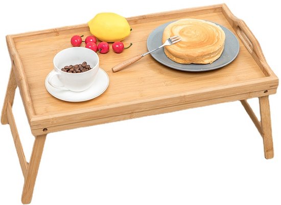 1. Opklapbare Draagbare Bamboe Bedtafel - 50*30*6CM