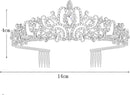 Betoverende Diadeem Kroon met Zijdelingse Kammen - Schitterend Accessoire voor Speciale Gelegenheden-zilver