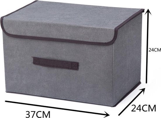 2 Opvouwbare Opbergboxen - Stevig Grijs 37x24x24 cm