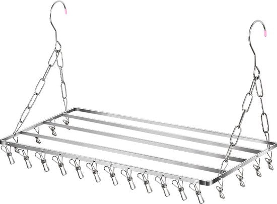 Merkloos Hangend RVS Droogrek 60cm 20 knijpers