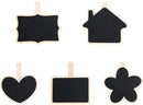 Mini Krijtbordjes Set van 12 – Verschillende Vormen – Tafelbordjes met Krijtstickers – Decoratief en Herbruikbaar