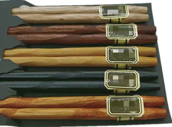 Unikorf 5 Paar Handgemaakte Houten Eetstokjes
