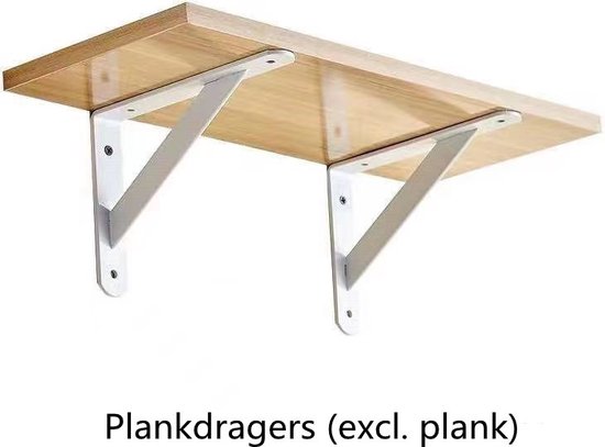 4 Plankdragers voor Stabiele Wandplanken - Wit