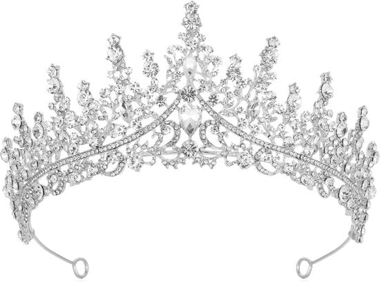 zilveren Tiara Diadeem Haarsieraad -Elegant en Duurzaam - Geschikt voor Verschillende Gelegenheden